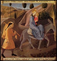 The Flight into Egypt Painting by Giotto