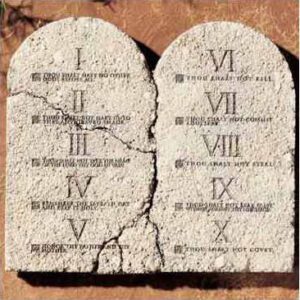 closeup shot of Ten Commandments Scripture