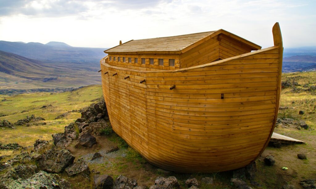 A wooden noah's ark.